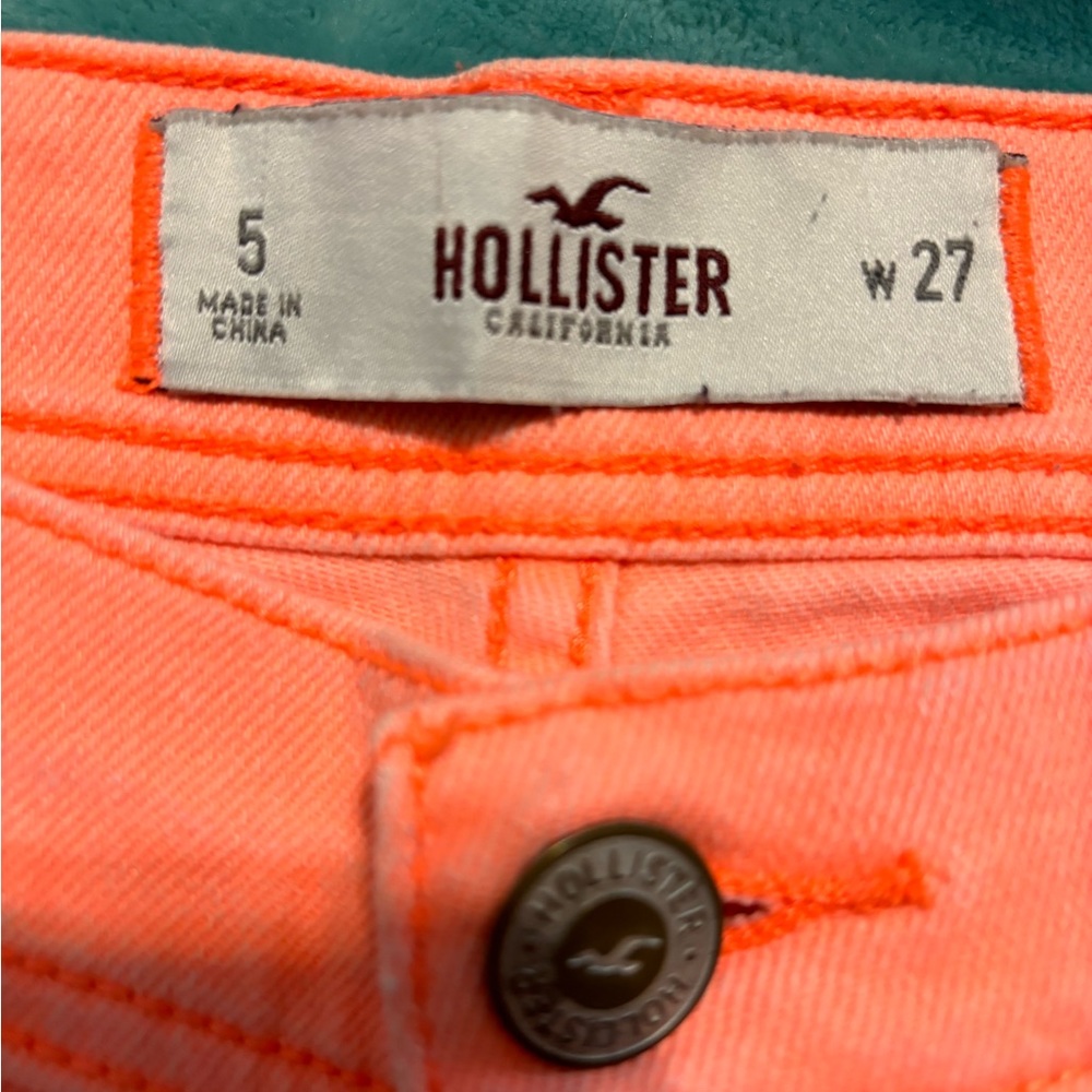 HOLLISTER | Bright Salmon Denim Shorts - Picture 5 of 5